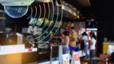 cctv camera on restaurant ceiling