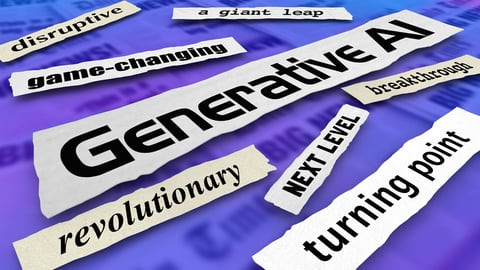 Generative AI News Headlines Artificial Intelligence 3d Illustration; Shutterstock ID 2261130659