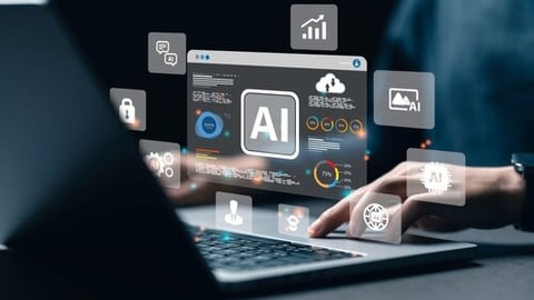 a data analyst using technology AI for working tool for data analysis Chatbot Chat with AI, using technology smart robot AI, artificial intelligence to generate something or Help solve work problems.; Shutterstock ID 2327096251