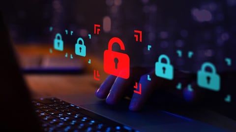 hacker attack or security breach, cyber crime concept, data protection on internet; Shutterstock ID 2473890027