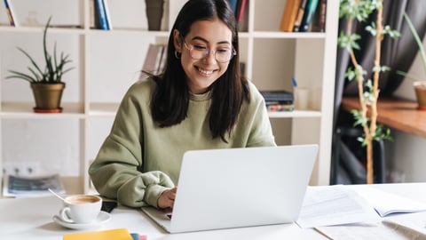 woman on a laptop