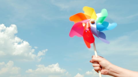 a multicolored pinwheel