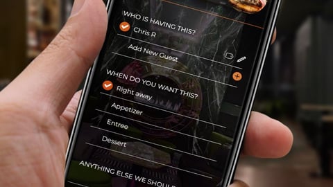 phone displaying F&B online ordering menu