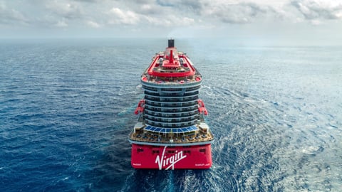 back of a virgin voyages cruise ship