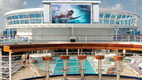 Outdoor LG television on a cruise ship