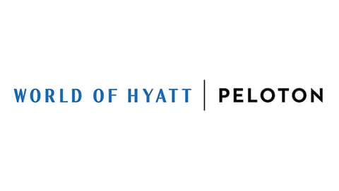 world of hyatt peloton logos