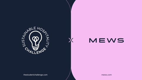 Mews Logo and Hotelschool The Hague’s Sustainable Hospitality Challenge logo