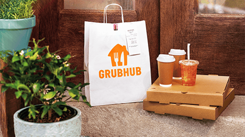 Grubhub delivery of food at door