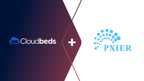 cloudbeds logo and pxier logo