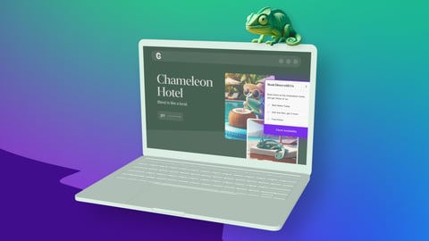 Up Hotel Agency Chameleon product on laptop