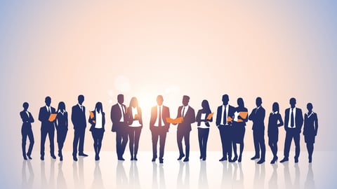 Business People Team Crowd Silhouette Businesspeople Group Human Resources Vector Illustration; Shutterstock ID 524856694