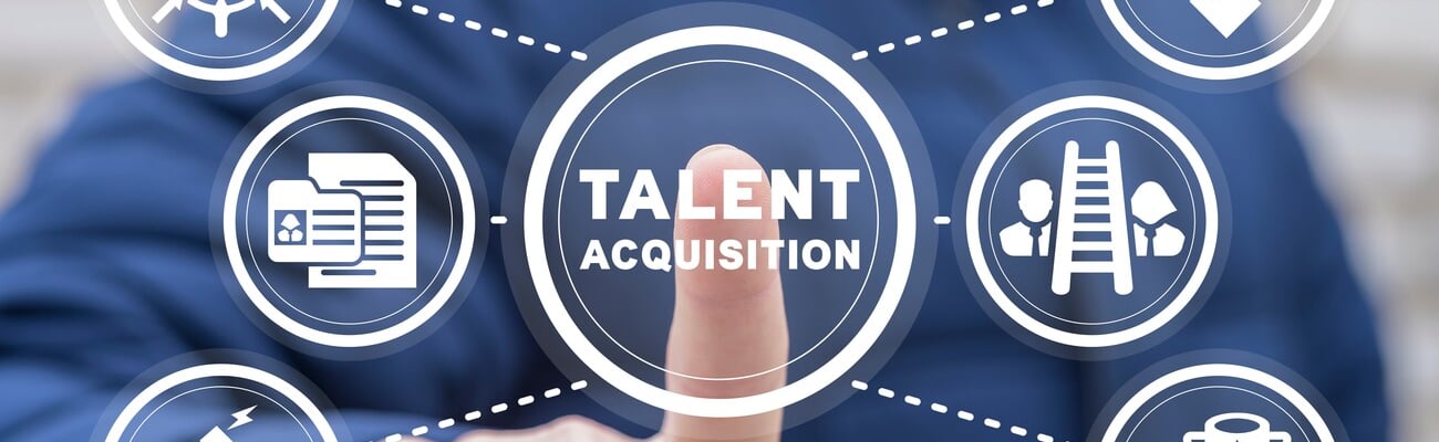 Man using virtual touchscreen presses inscription: TALENT ACQUISITION. Recruitment concept. Candidate list, talent acquisition, human resources, find employee, job applicant.; Shutterstock ID 2284207103