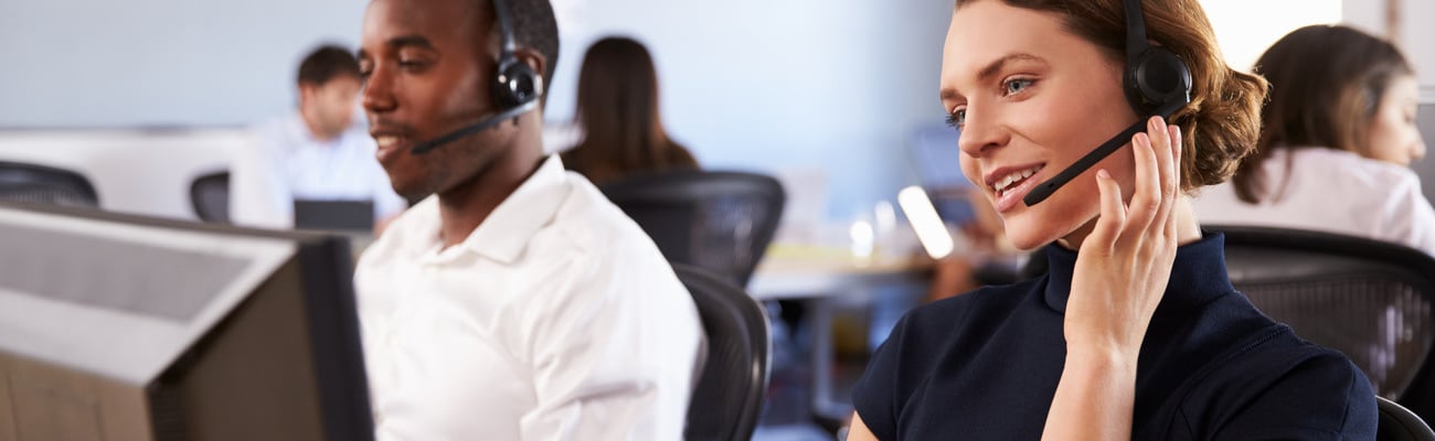 View Of Staff In Busy Customer Service Department; Shutterstock ID 547750483