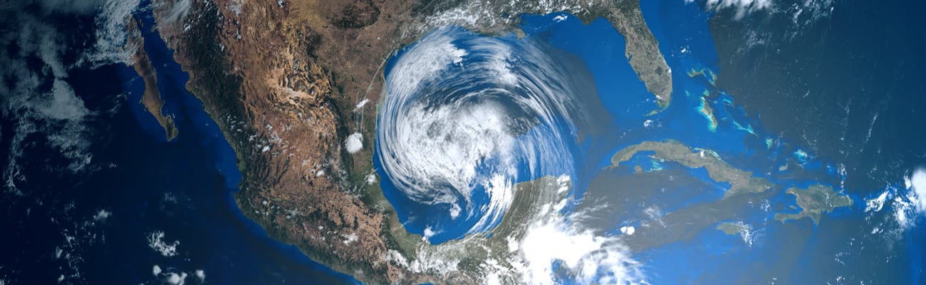 Extremely detailed and realistic high resolution 3D illustration of a Hurricane approaching Texas. Shot from Space. Elements of this image are furnished by Nasa.; Shutterstock ID 703441525