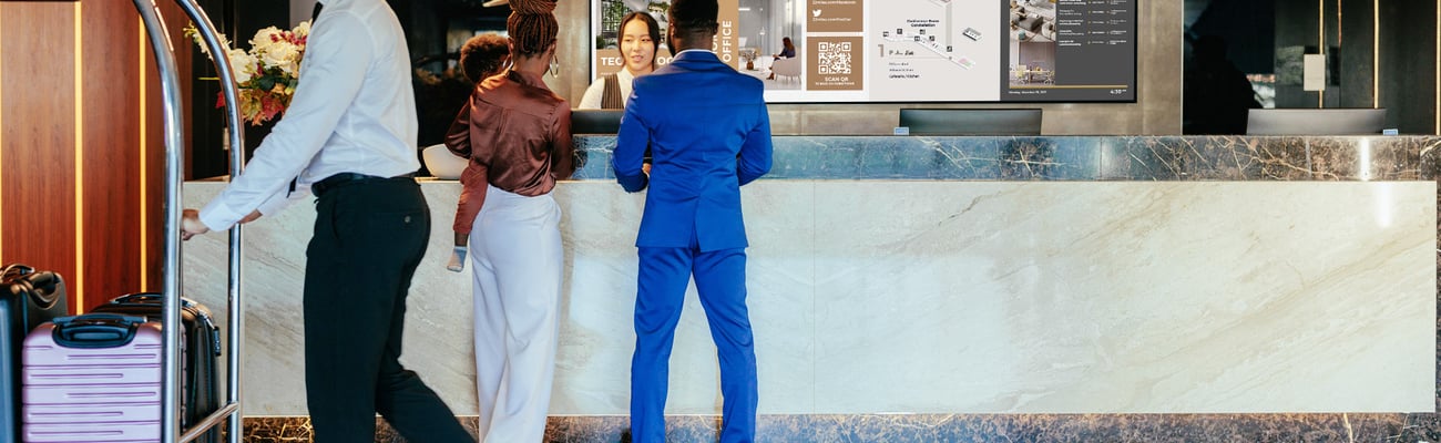 front desk at a hotel