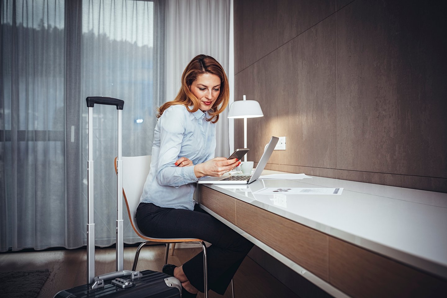 a person sitting at a desk