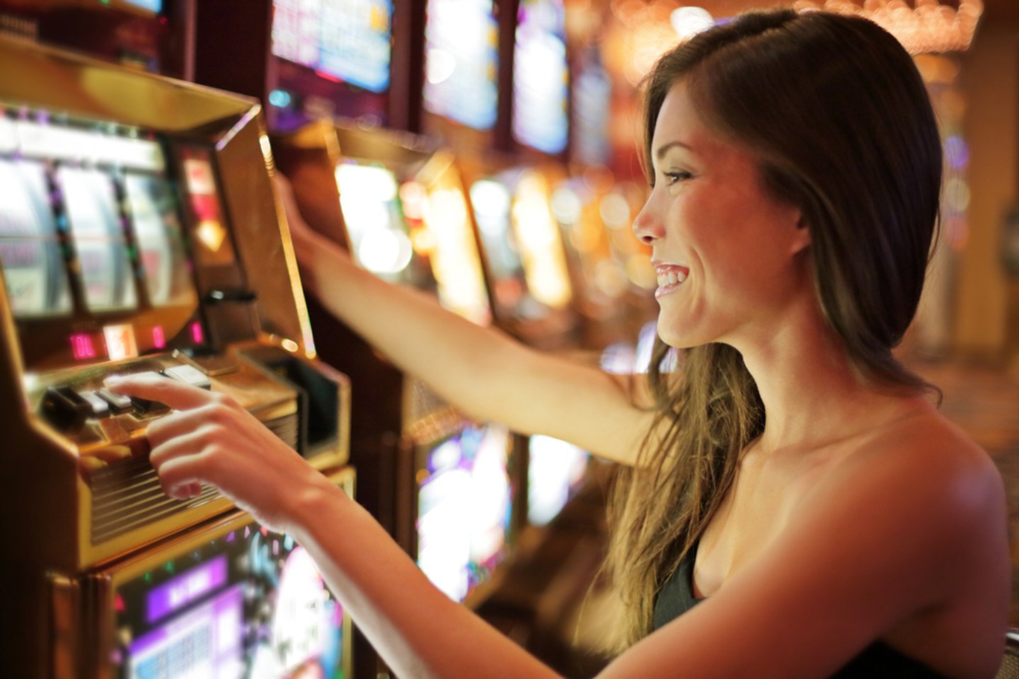 a woman holding a video game