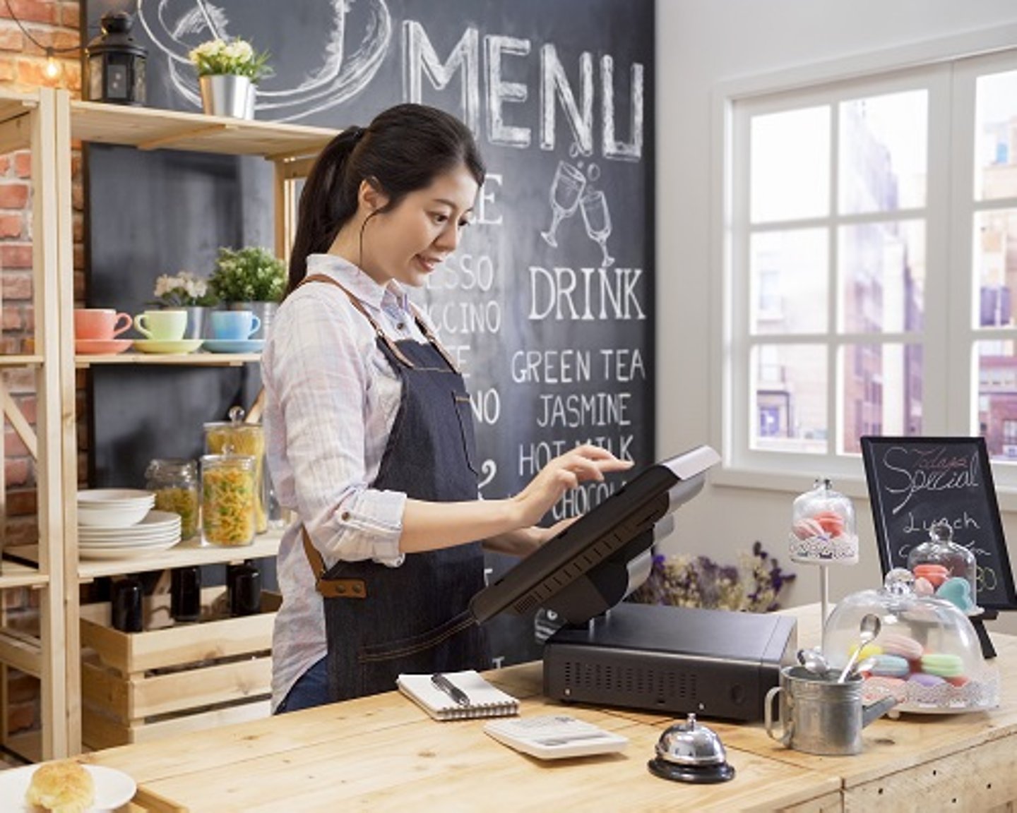 a person standing in front of a table