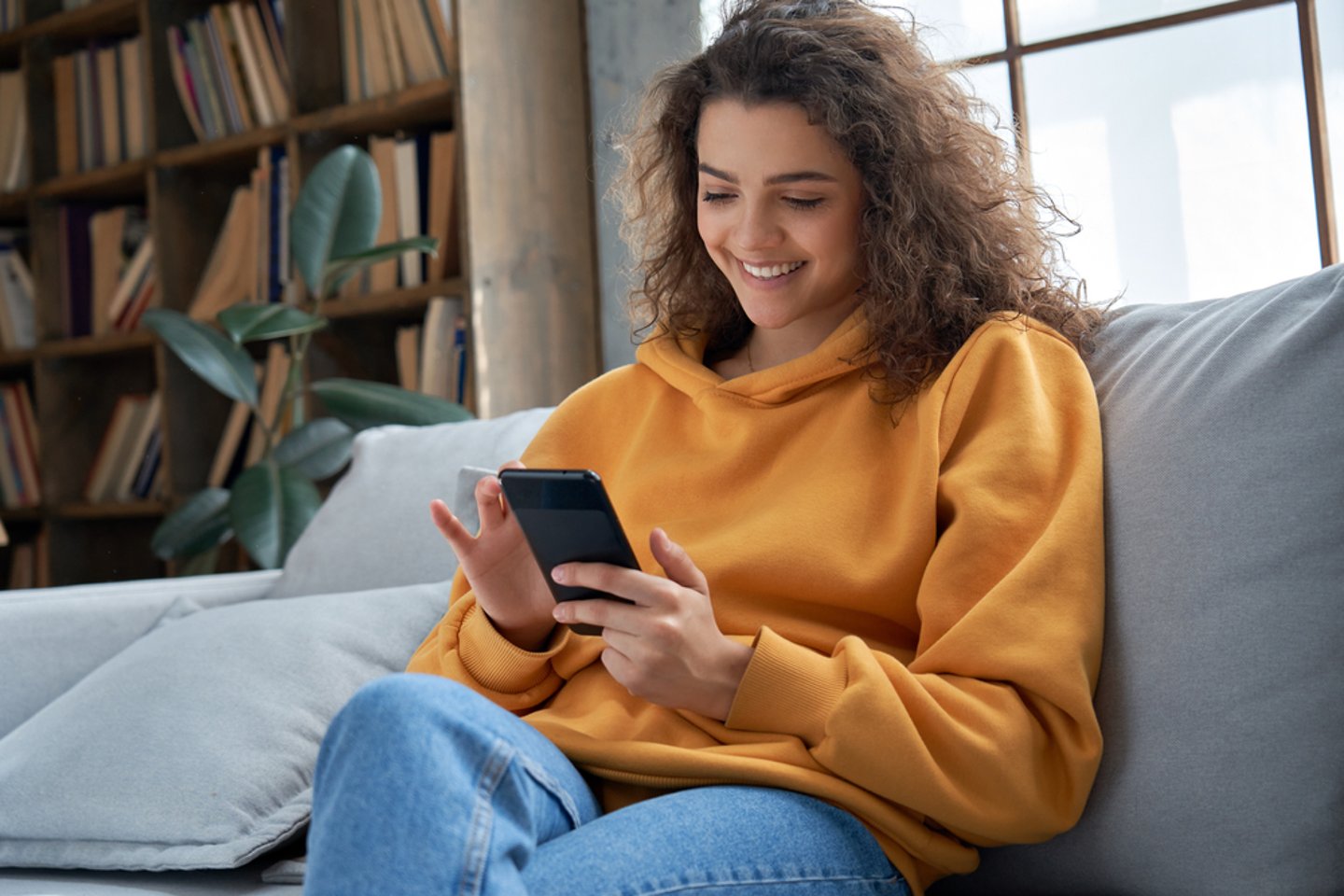 woman on a smartphone