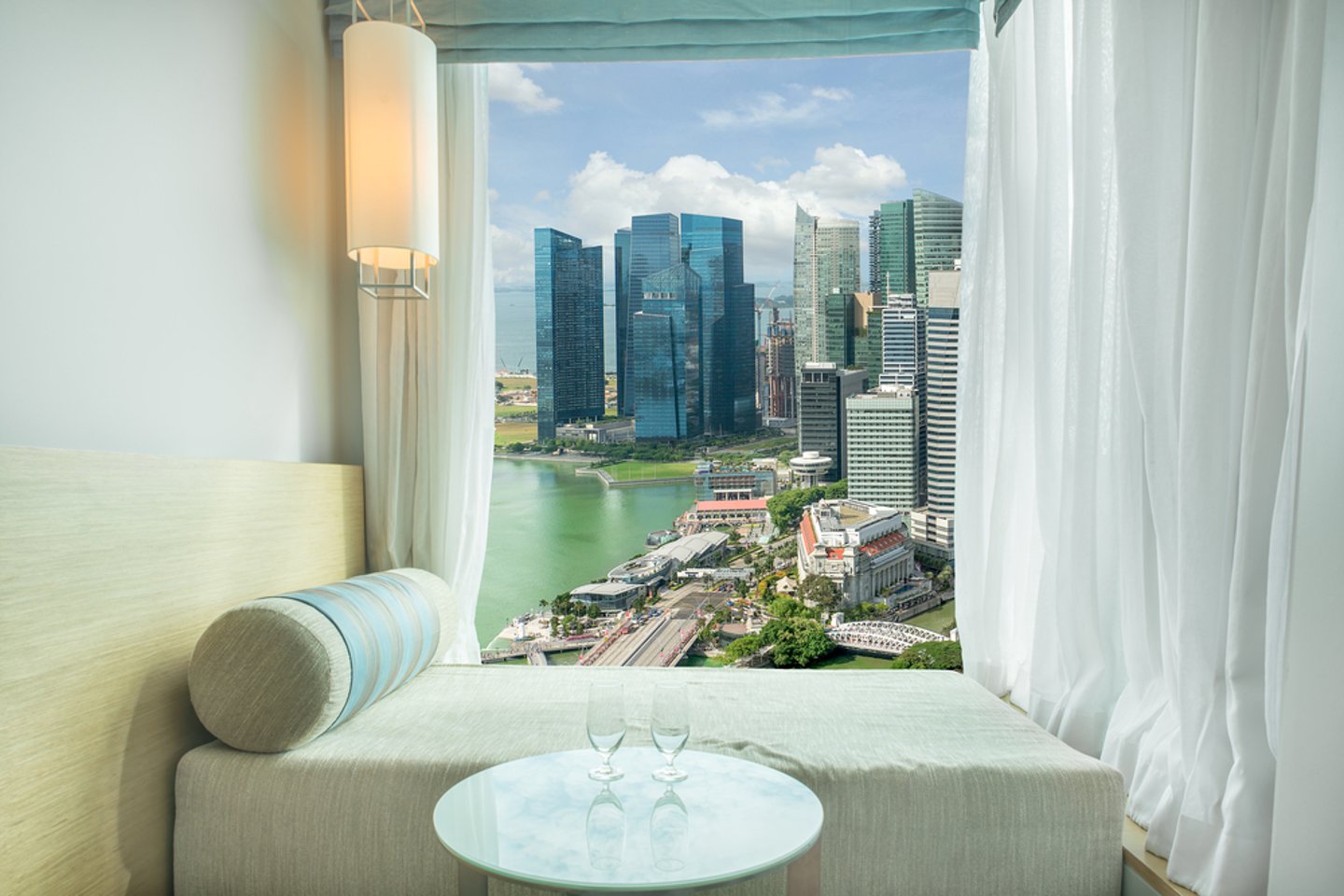 hotel room with city view