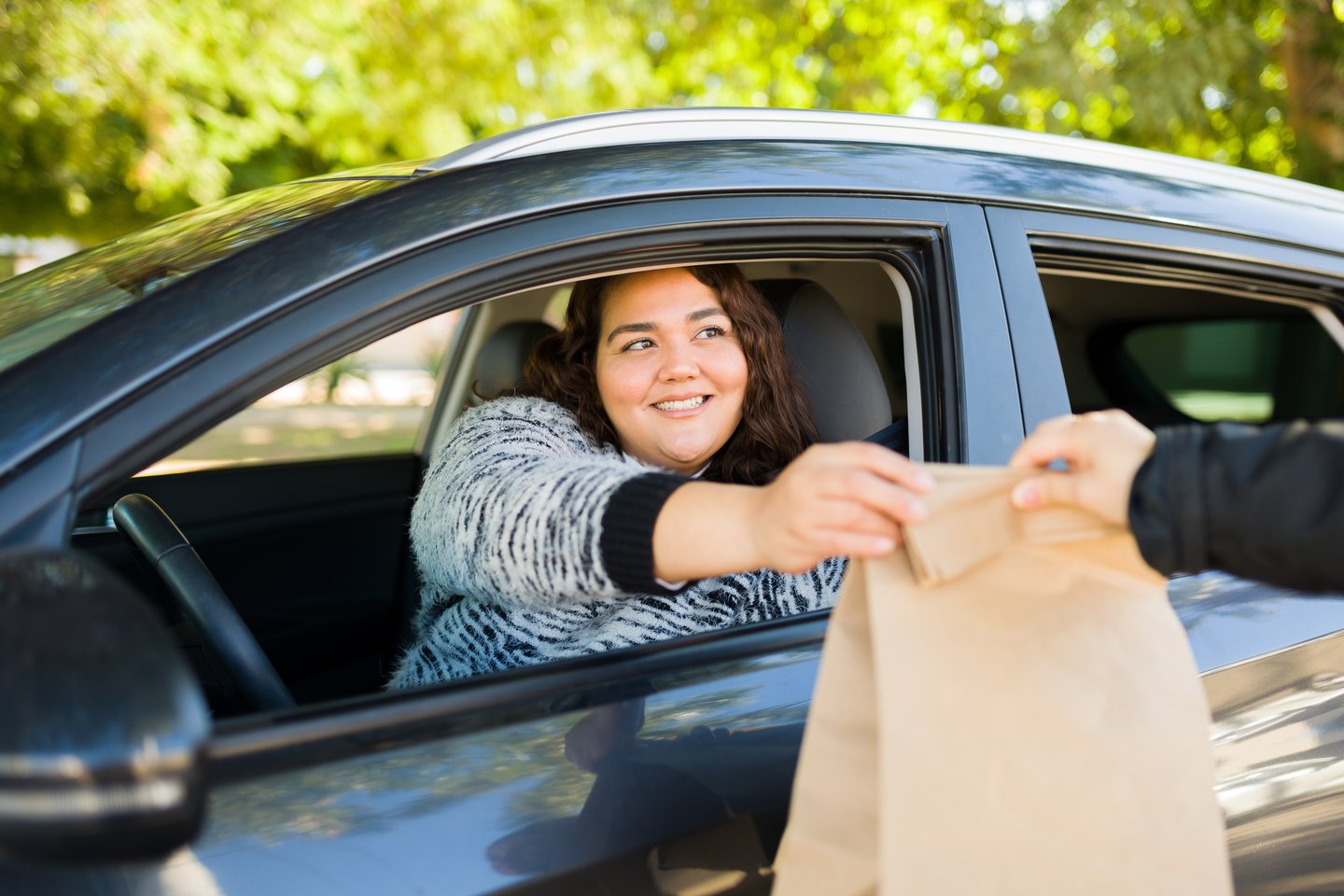 happy drive-thru customer