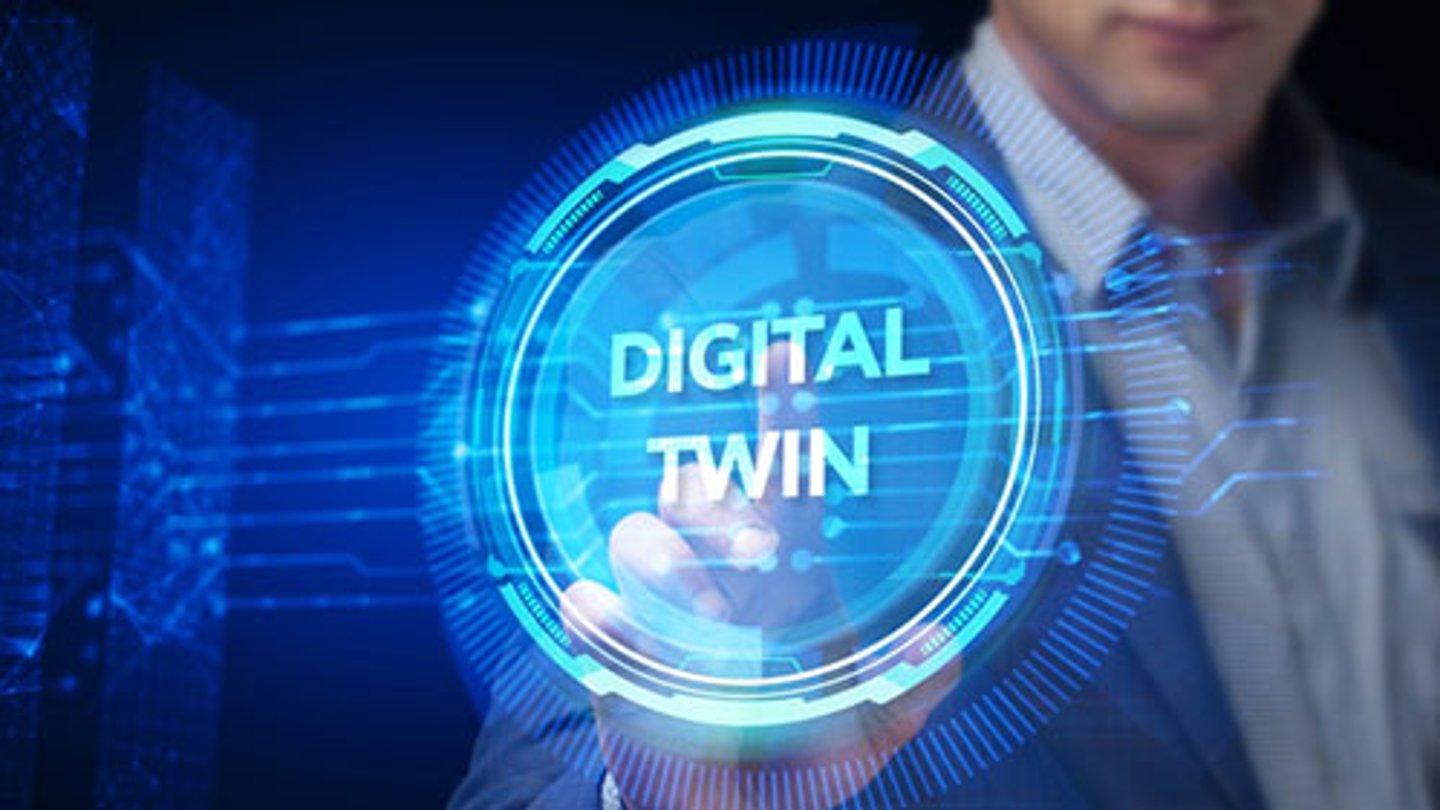 man using his digital twin system in the cloud