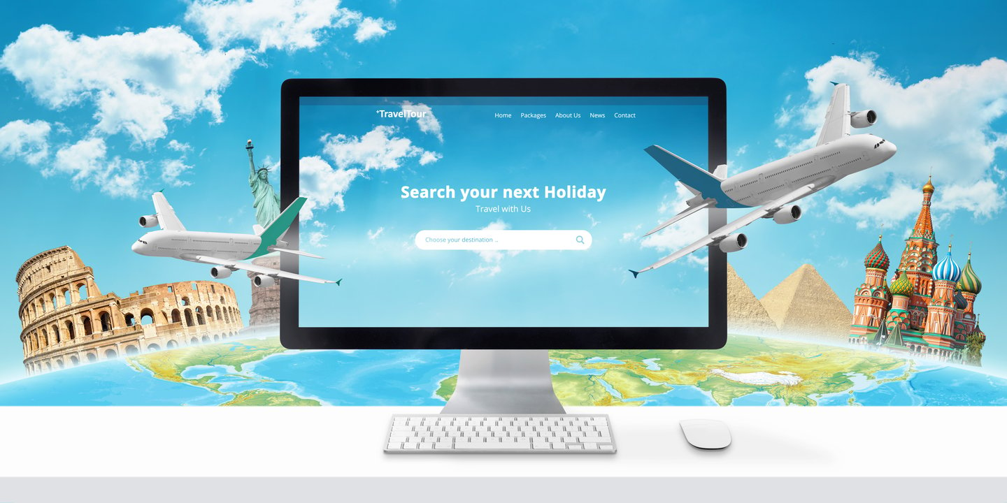 OTA booking site on a computer