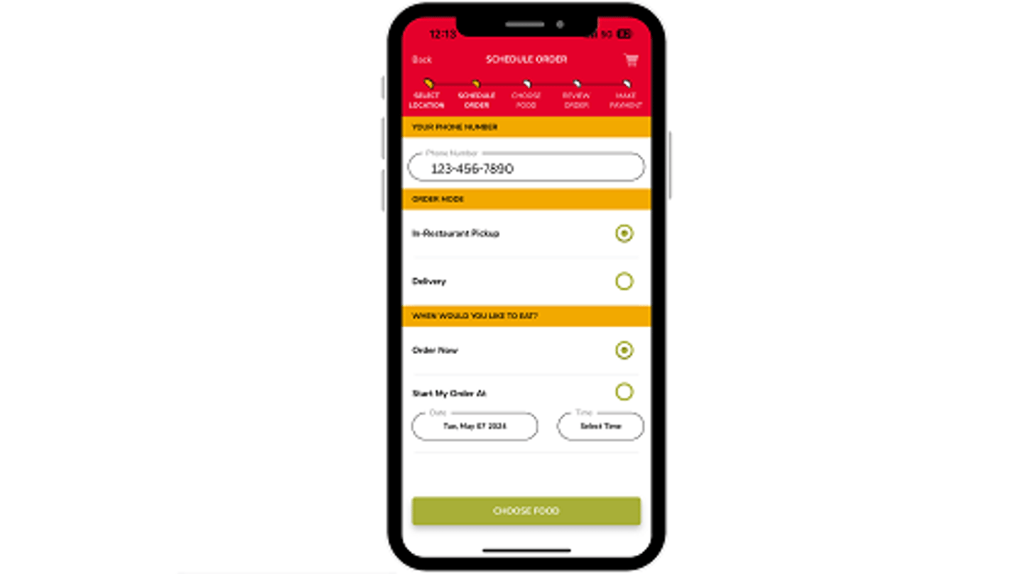 Taco Johns flybuy in mobile app