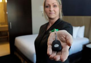a person holding a camera
