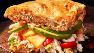 a close up of a sandwich