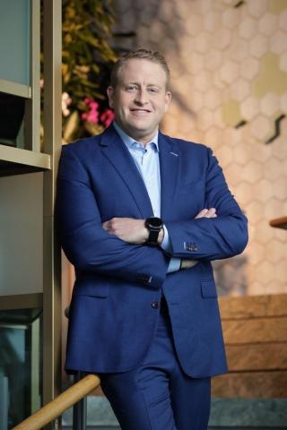 a person in a blue suit