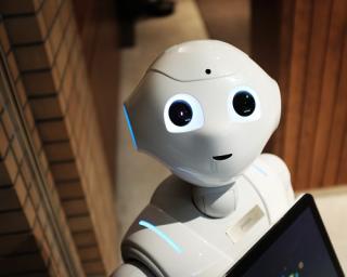 a close up of a robot