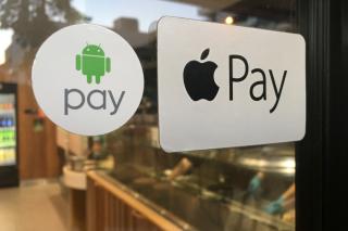 apple pay and android pay logos