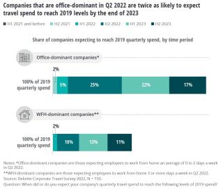 Deloitte Bar chart explaining company travel spend