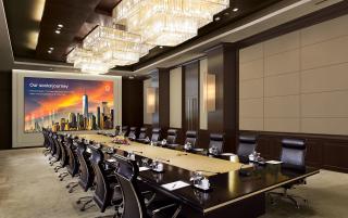Hotel Conference Room with Digital Signage wall