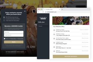 Website showing loyalty options
