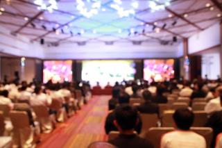 conceptual (blurry) conference image shutterstock
