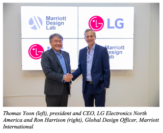 Thomas Yoon of LG and Ron Harrison of Marriott Shaking hands