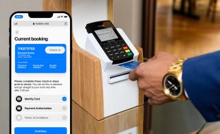 Mobile App showing check-in and payment instructions