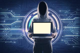 A cybercriminal engaging in digital fraud