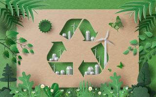 recycling logo created by plants