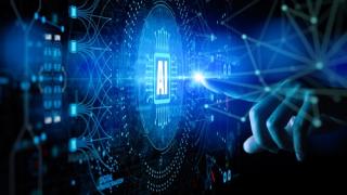 AI machine learning blue