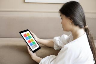 woman using a tablet