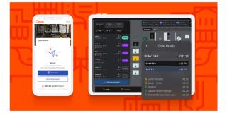 tablet and monitor displaying toast tables software program