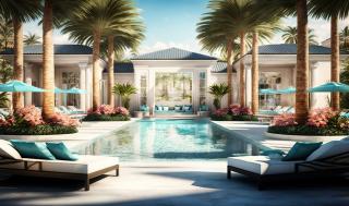 pool view at resort hotel