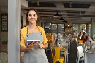 Server holding tablet