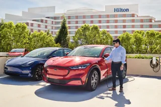 Universal Wall Connector for Tesla at Hilton hotel