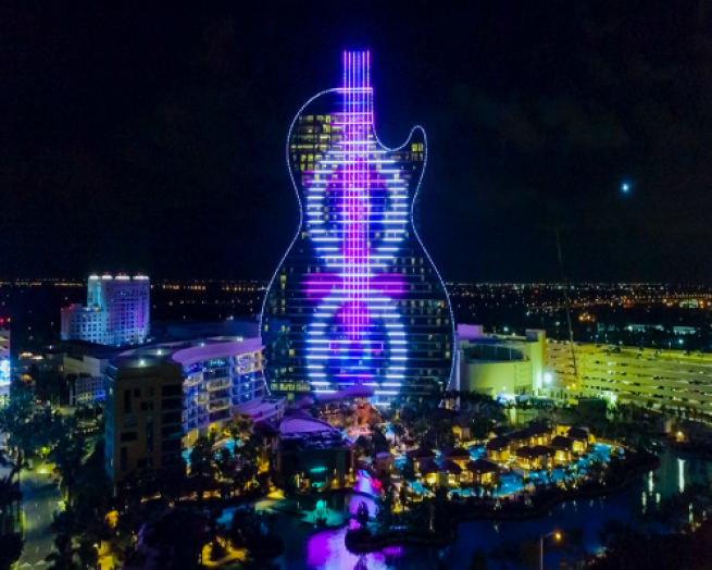 Guitar-Shaped Hotel Comes to Life with Visuals Powered by a RealMotion ...