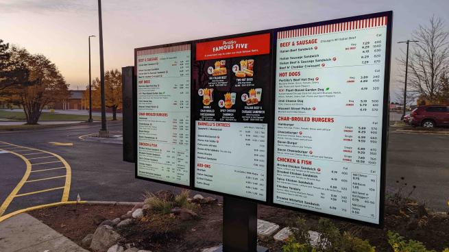 Portillo's Drive-Thru Digital Signage