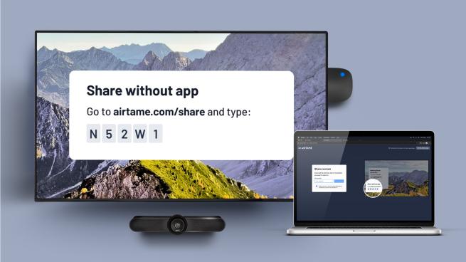 airtame share from browser feature on television